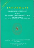 INFORMASI PERATURAN PERUNDANG-UNDANGAN TENTANG PUTUSAN MPR RI 2000